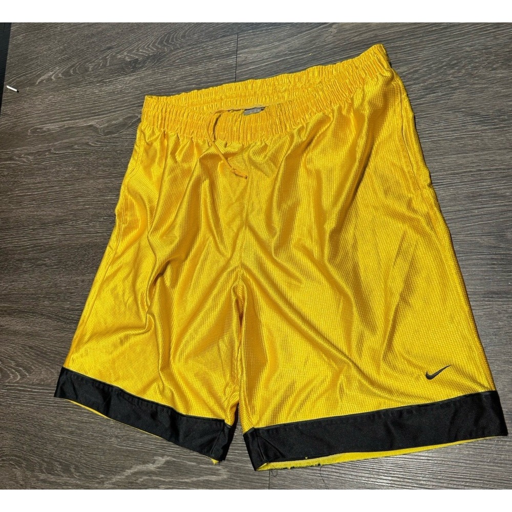 Silky Dazzle Yellow Gold‎ Nike Basketball Athletic Works Shorts 90s Y2K Size XL - Picture 3 of 7